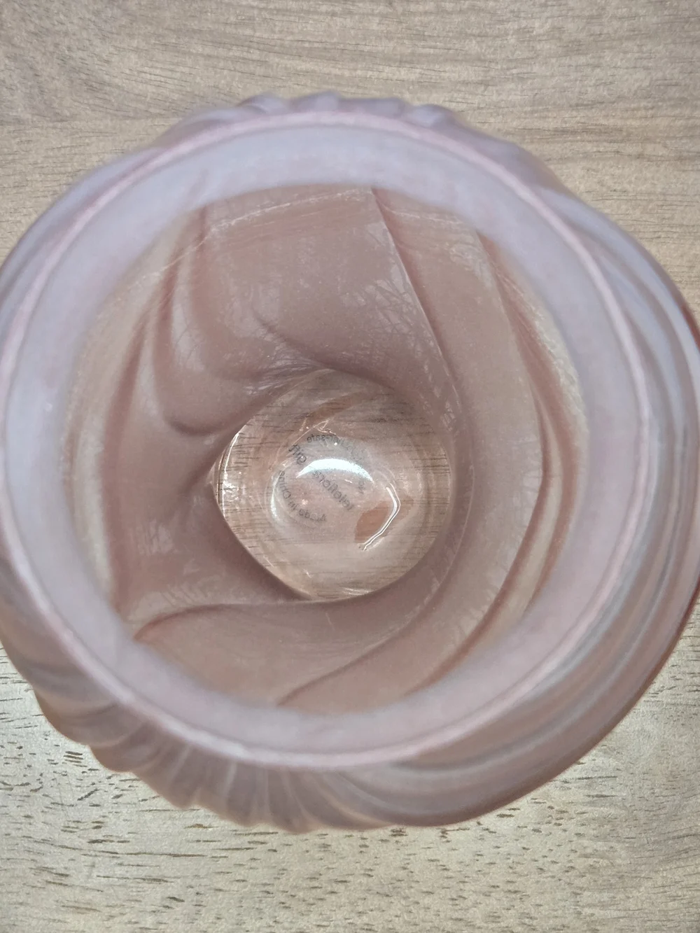 Vintage Teleflora Pink Opaque Draped Glass Flower Vase Swirled 8” Elegant Drape